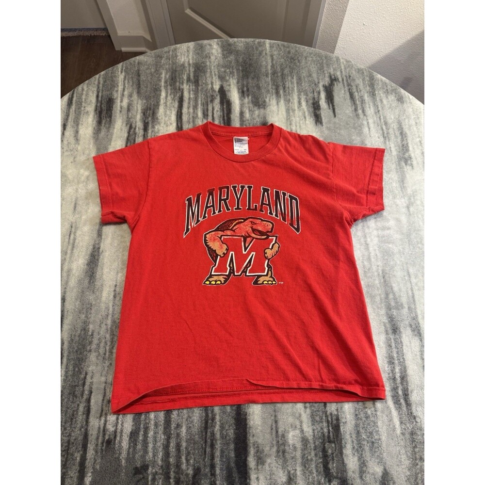 Vintage Faded Red University of Maryland Terrapins T-shirt Youth Large